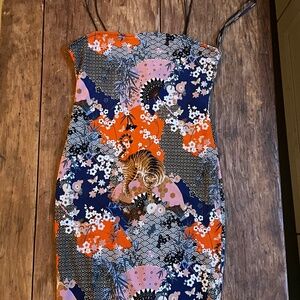 NWT Floral Design Mesh Mini Dress Size L